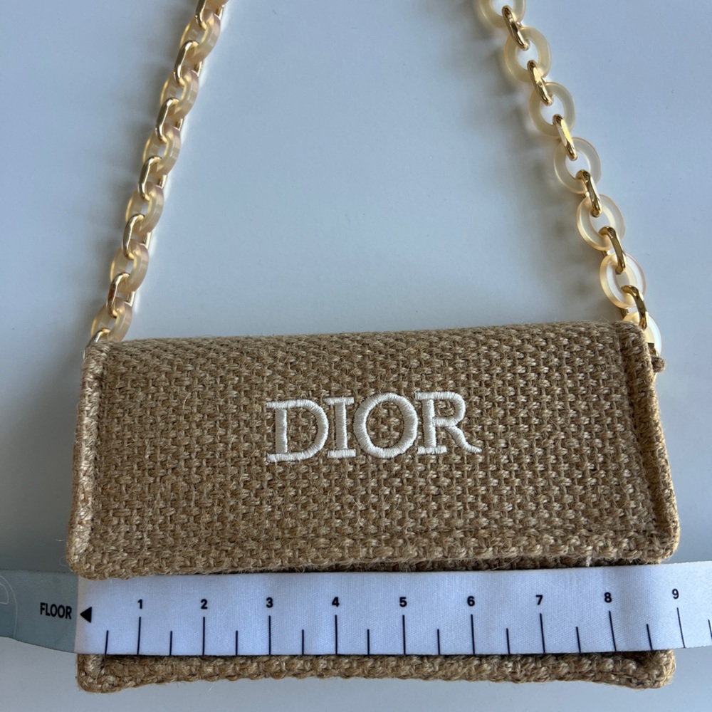 Dior Beige Woven Shoulder Bag with Acrylic Chain - Picture 7 of 16